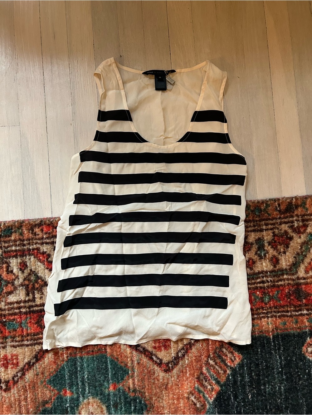 Marc by Marc Jacobs 2008ish era Striped Black & White Sleeveless Tank Top